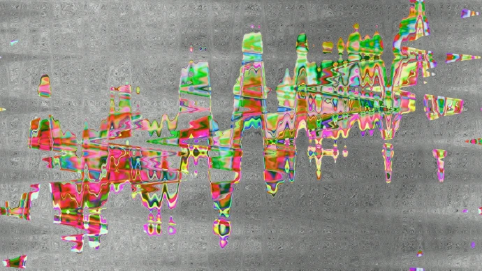 Abstract colorful distortion on gray background